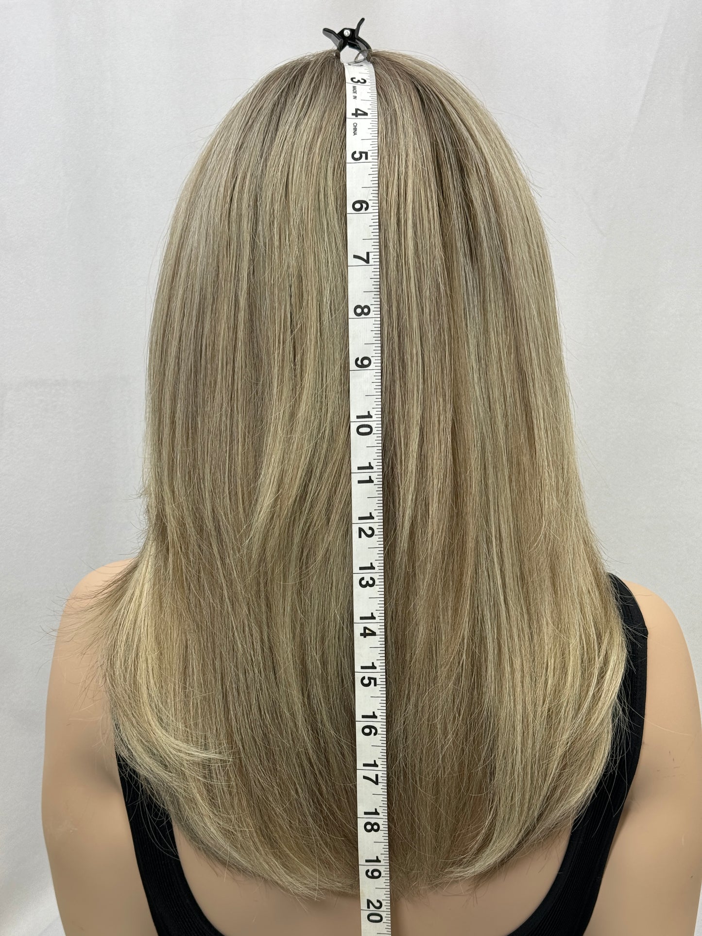 #336 High Quality Remy Human Hair Lace Top Wig (M)20”