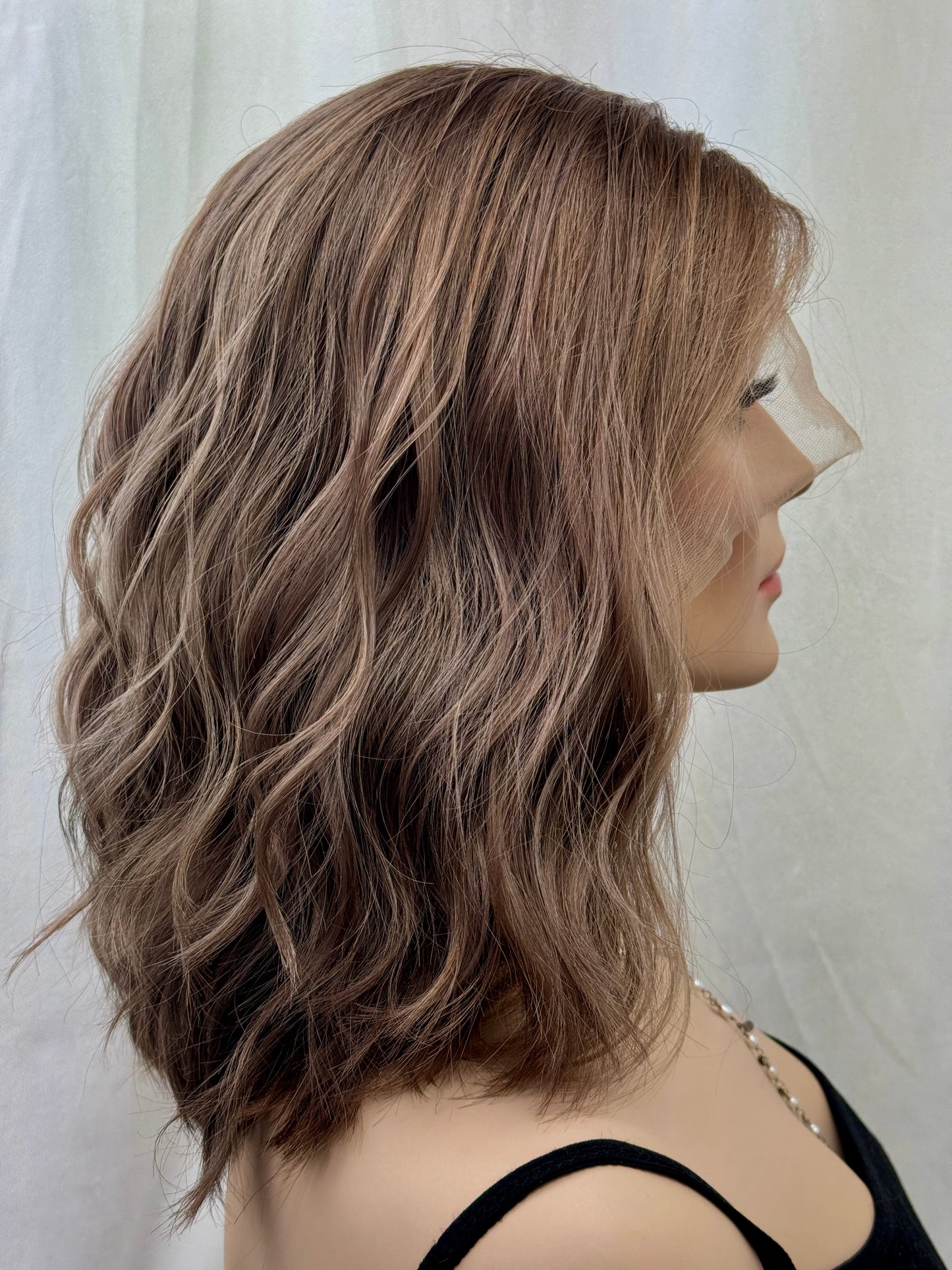 #489 Highest Quality Remy Human Hair Lace Top Wig (S)16”