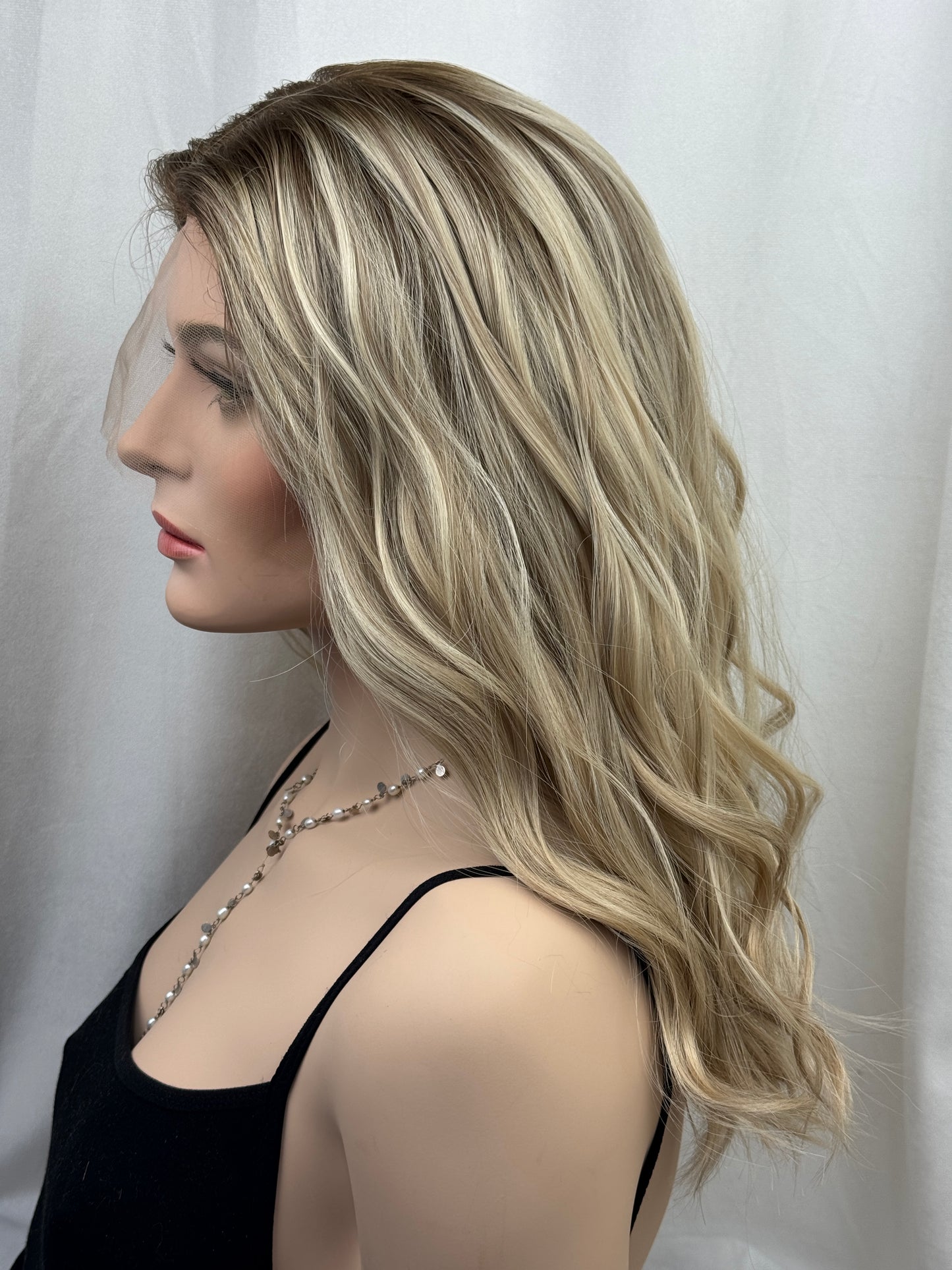 #493 Highest Quality Remy Human Hair Silk Top Lace Front Medical Cap Wig (S) 20”