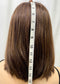 #442 Highest Quality Remy Human Hair Medical Cap Silk Top Lace Front Wig with extra light density and very thin, light silk top with lace front(S) 15”