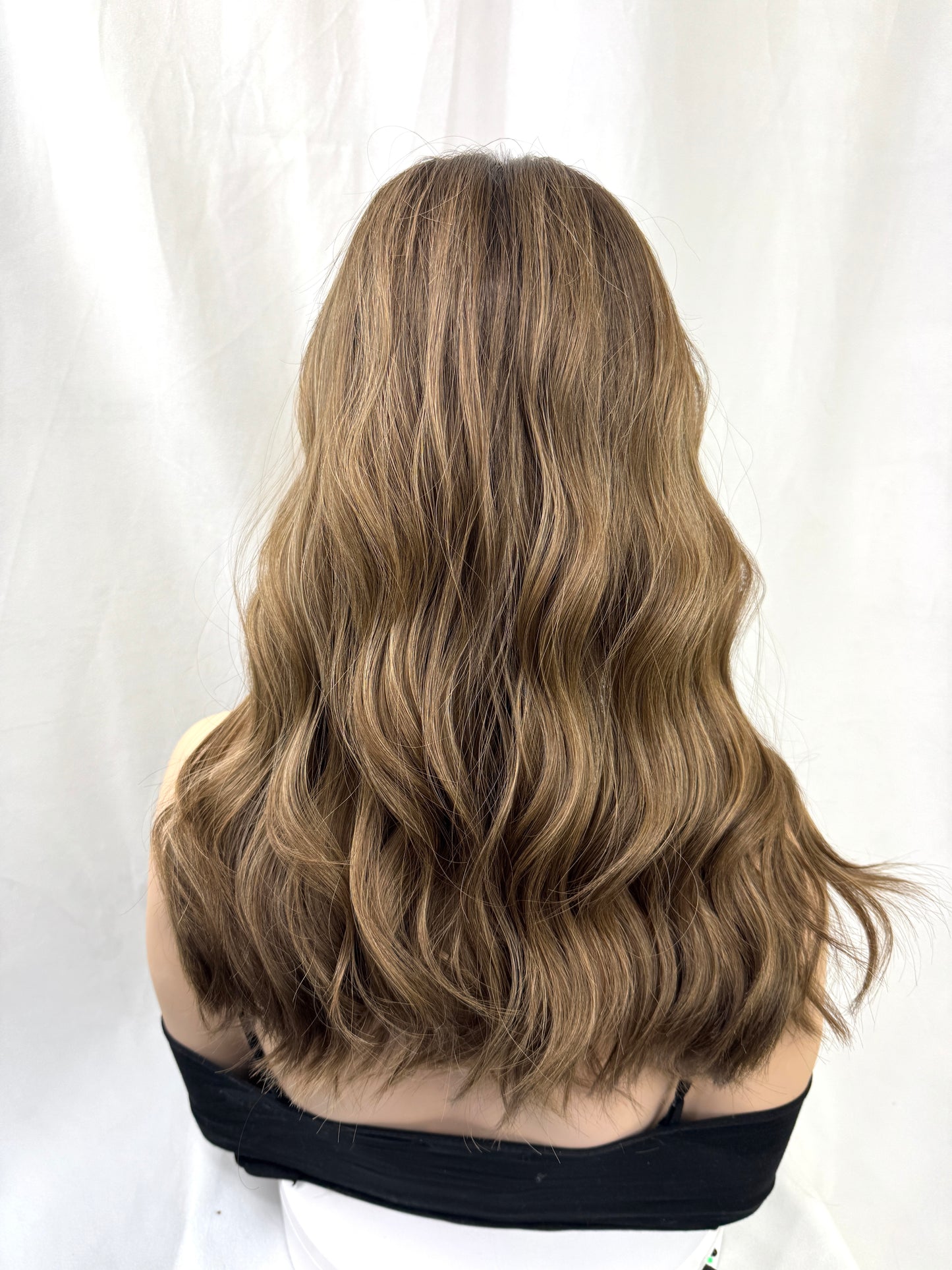 #560 Highest quality Remy Human Hair extra thin french drawn silk top with lace front (M)19”