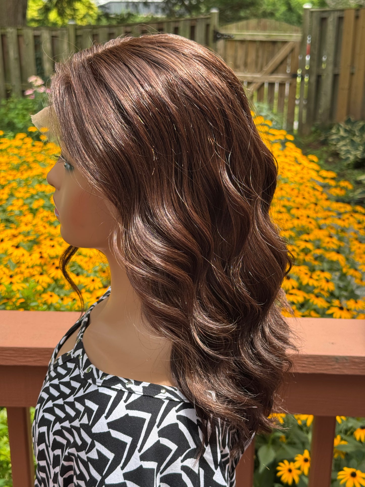 #554 Highest Quality Remy Human Hair Lace Top Wig (M)19“