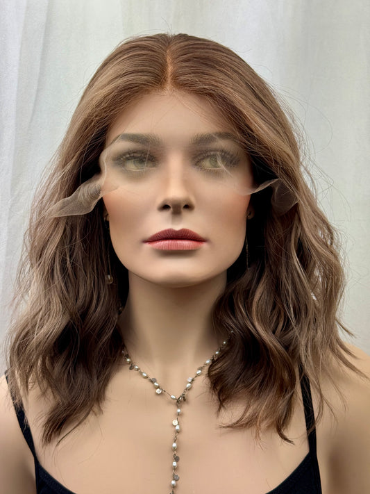 #489 Highest Quality Remy Human Hair Lace Top Wig (S)16”