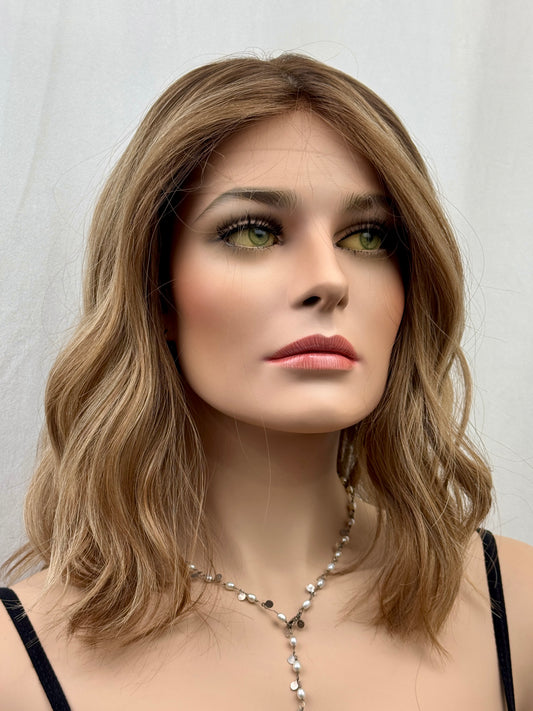 #537 Highest quality Remy Human Hair Medical Cap Silk Top with Lace Front (S)16/17“
