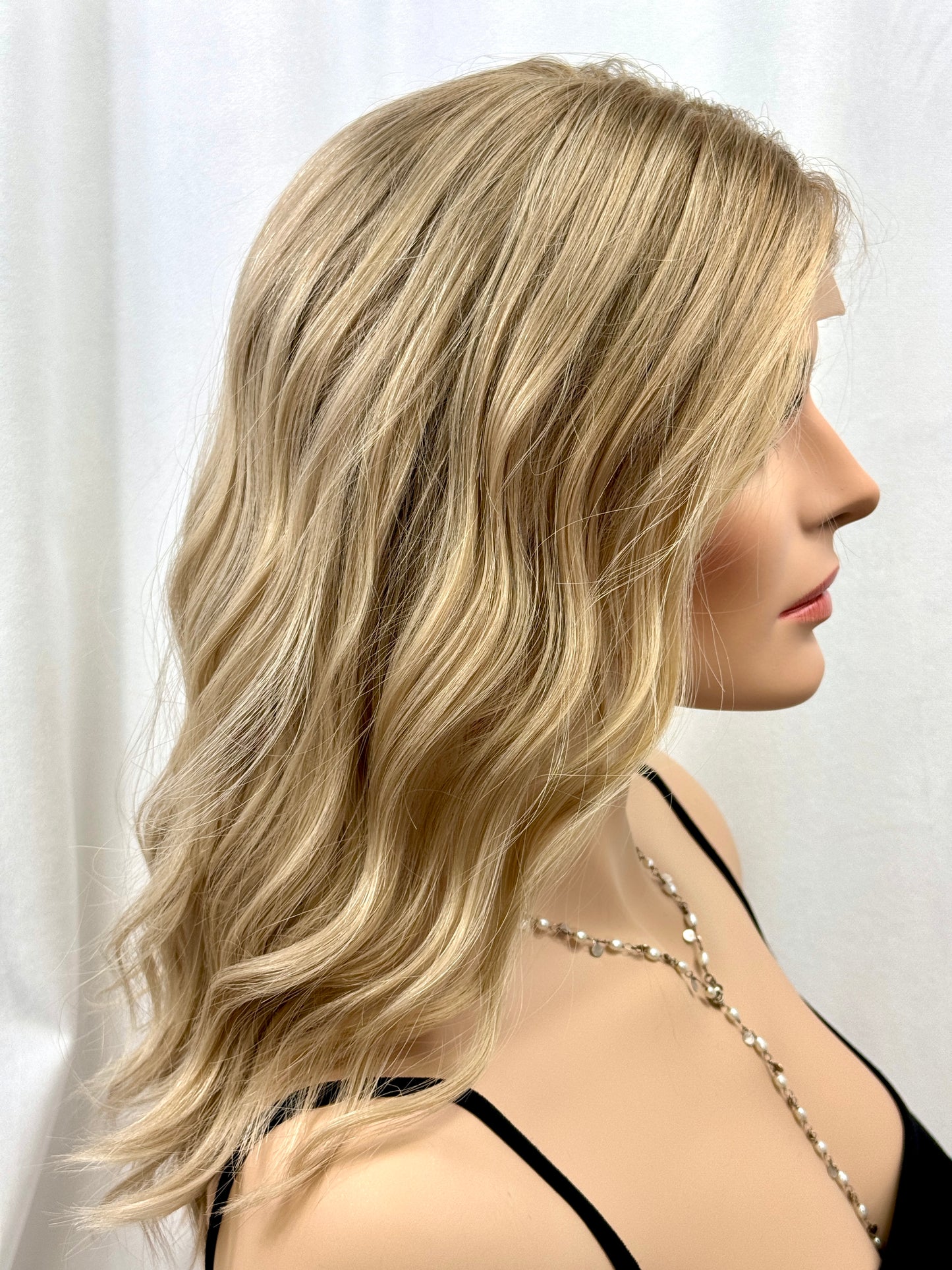#453 New Low Density Medical Cap Highest Quality Remy Human Hair Extra Thin French Drawn Silk Top and Low Density (M)18/19”