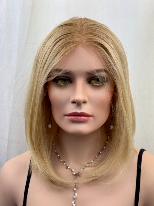 #526 highest quality Remy human hair lace top wig with silk/silicone liner (S)16“