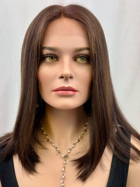 #358 Highest Quality Remy Human Hair Lace Top Kosher Wig (S) 17/18”