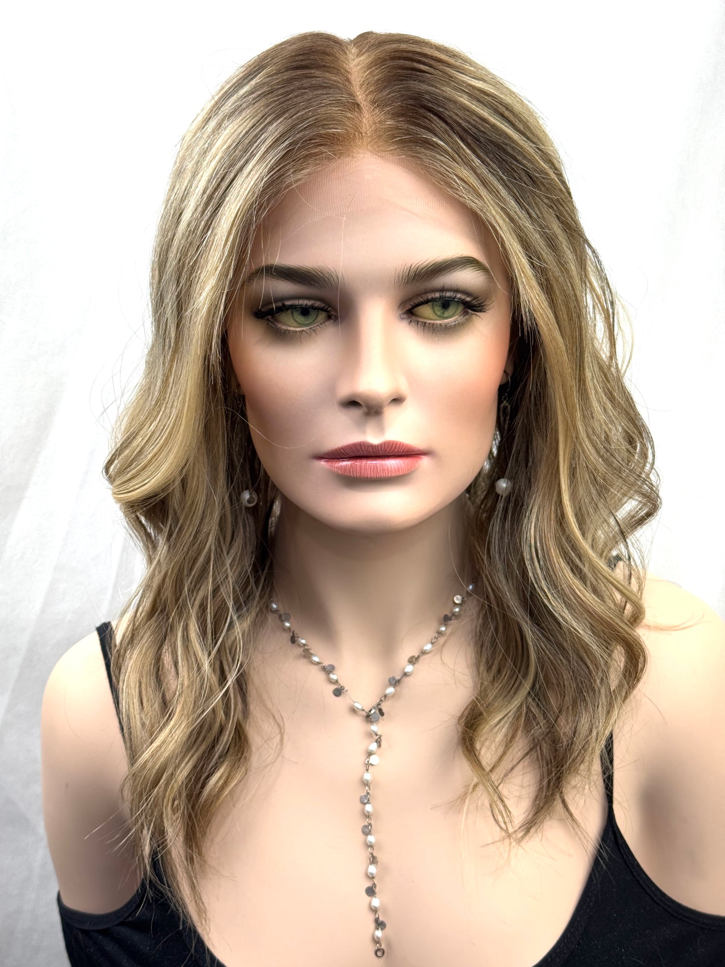 #551 Highest quality Remy Human Hair Lace Top Wig (M)20“