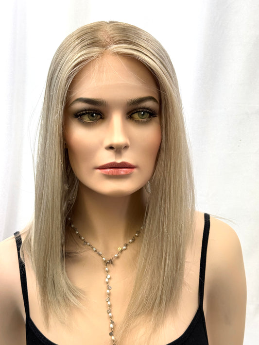 #447 Medical Cap Remy Human Hair Extra Thin French Drawn Silk Top and Low Density (XS/S)18”