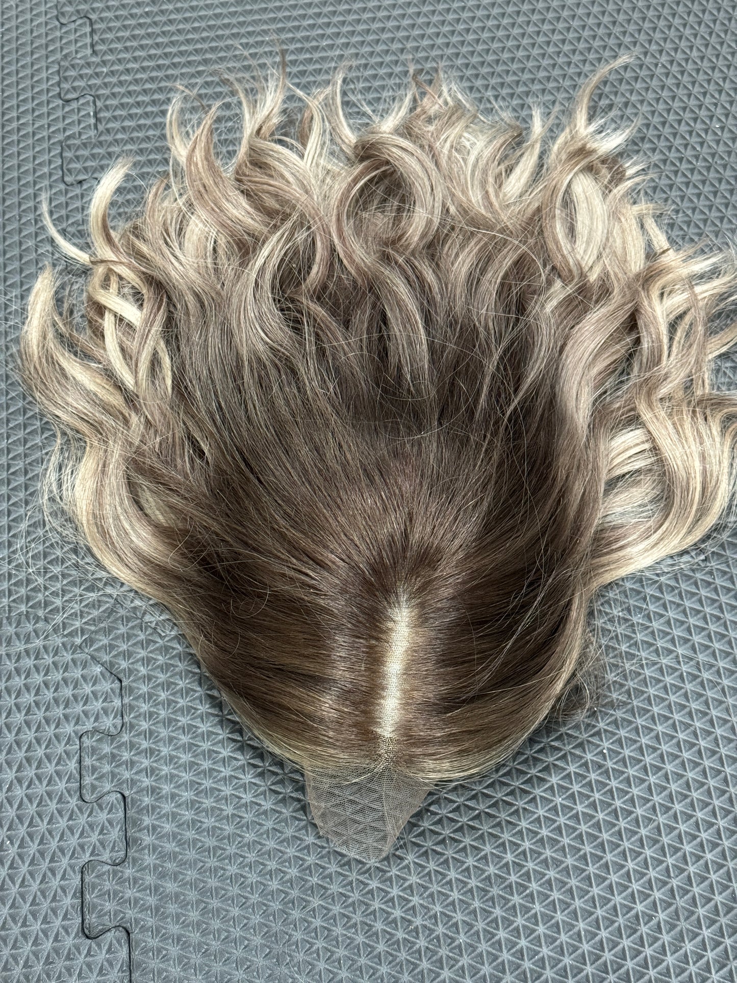 #535 Highest Quality Remy Human Hair Lace Top Medical Cap Wig (S) 15“